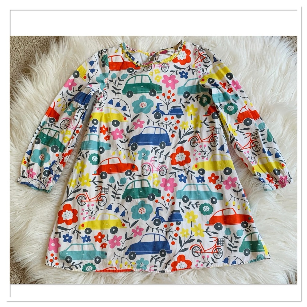 Mini Boden Cars And Florals Dress Multicolor Size 7-8Y